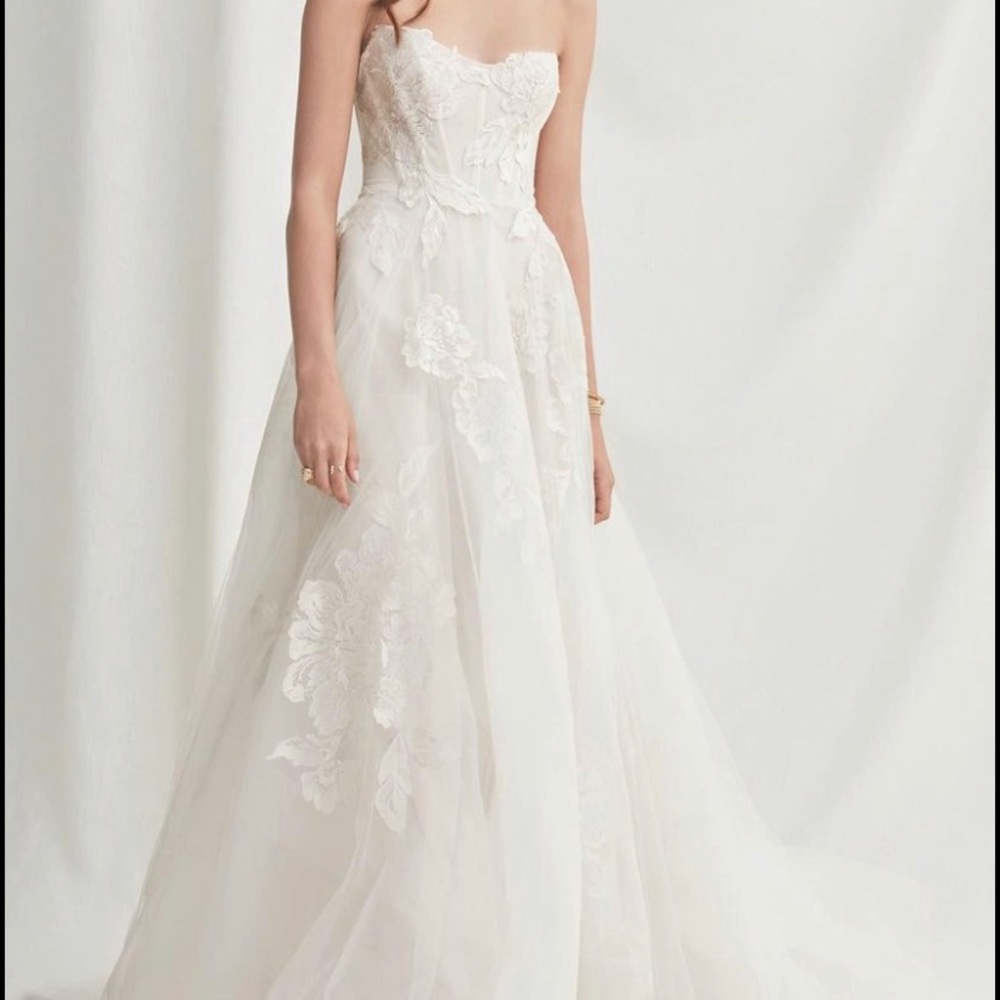 Willowby Watters Harmony Boho Vintage Wedding Dress Size 8 in Sunset Color